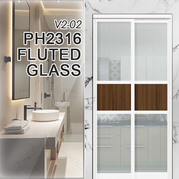 V2-02 PH2316 FLUTED GLASS